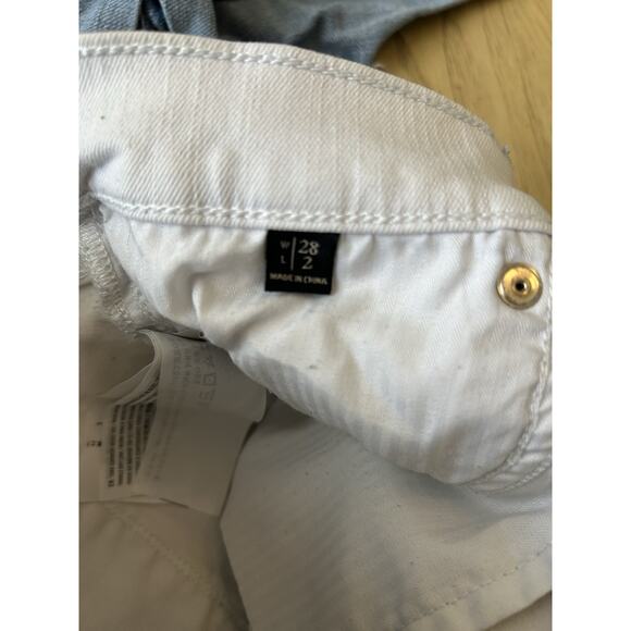 Y2k Abercrombie & Fitch Denim Short 2 w28 White & Blue Low Rise Stretch Lot 2 - Picture 3 of 8